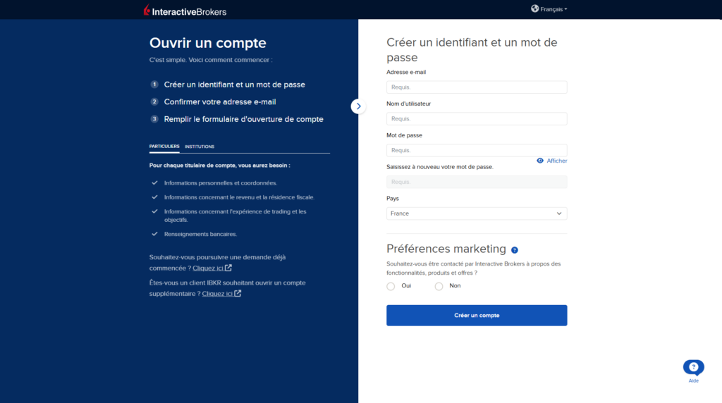 Comment s’inscrire sur Interactive Brokers